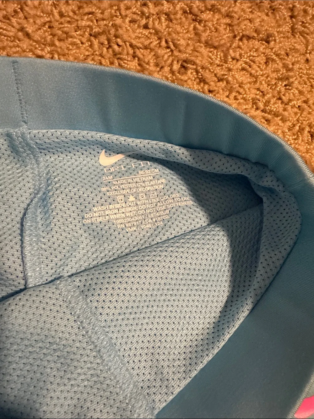 Nike Light Blue Girls' Athletic Skort with Pink Swoosh